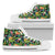 Hawaiian Shoes - Tropical Pattern With Pineapples, Palm Leaves And Flowers. High Top Shoes Womens High Top White - Polynesian Pride