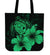 Hawaii Hibiscus Tote Bag - Turtle Map - Pastel Green - Polynesian Pride