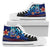 Tonga High Top Shoes Blue - Vintage Tribal Mountain - Polynesian Pride