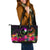 YAP Large Leather Tote Bag - Summer Hibiscus Reggae - Polynesian Pride