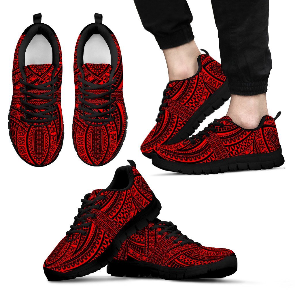 Polynesian Sneakers Red Men's Sneakers - Black - 1 Black - Polynesian Pride