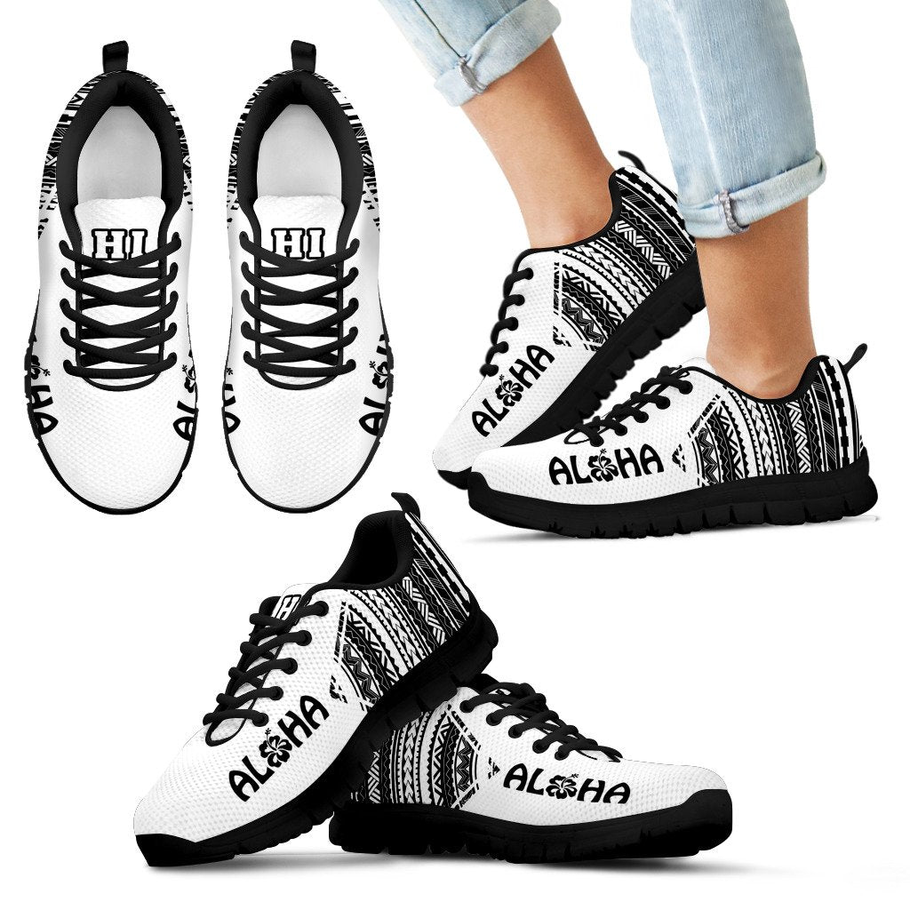 Hawaii Polynesian Triangle Sneakers Kid's Sneakers Black - Polynesian Pride