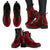 Tuvalu Leather Boots - Polynesian Tattoo Red - Polynesian Pride