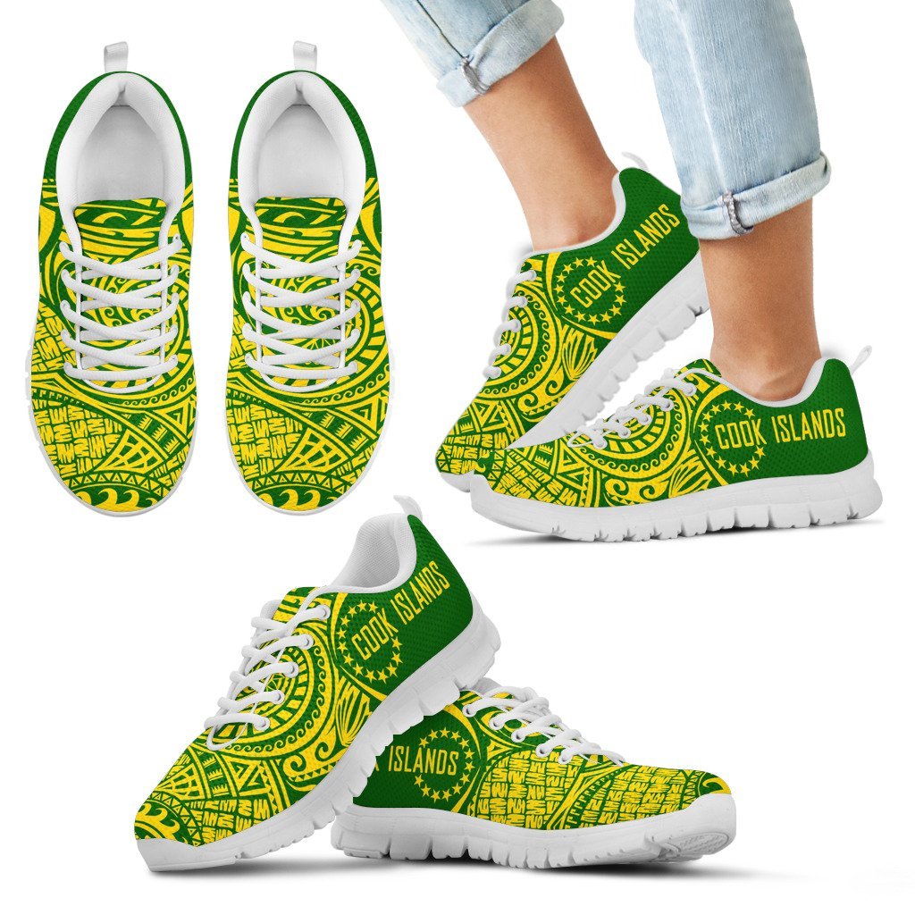Cook Islands Polynesian Sneakers - Circle Style 07 Kid's Sneakers White - Polynesian Pride