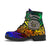 American Samoa Leather Boots - Rainbow Polynesian Pattern - Polynesian Pride