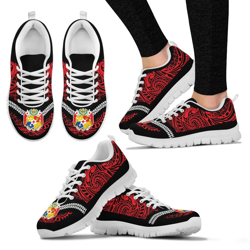 Tonga Sneakers - Tonga Coat Of Arms Polynesian Tattoo - Polynesian Pride