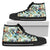 Hawaiian Shoes - Tropical Flower, Plant And Leaf Pattern High Top Shoes Womens High Top Black - Polynesian Pride