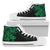 Polynesian Hawaii High Top Shoes - Kanaka Maoli Green Turtle Unisex White - Polynesian Pride