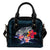 Polynesian Shoulder Handbag - Manta Ray And Hibiscus One Size Blue - Polynesian Pride