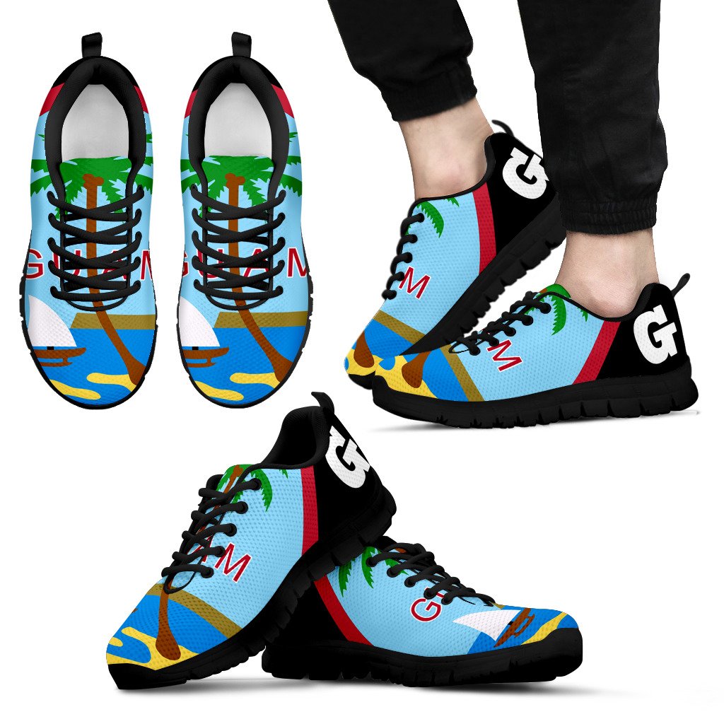 Guam Sneakers - Guam Flag Unisex Black - Polynesian Pride