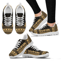Papua New Guinea Sneakers - Papua New Guinea Polynesian Chief Tattoo Gold Version - Polynesian Pride