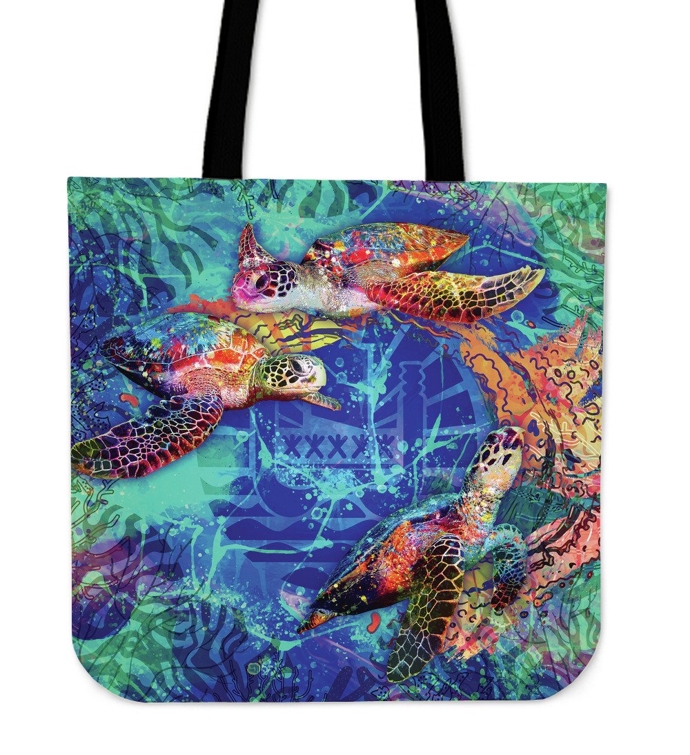 Tahiti Polynesian Tote Bag - Coral Treasure Tote Bag One Size Blue - Polynesian Pride
