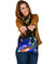 Pohnpei Custom Personalised Shoulder Handbag - Humpback Whale with Tropical Flowers (Blue) - Polynesian Pride