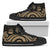 Vanuatu High Top Canvas Shoes - Gold Tentacle Turtle Unisex Black - Polynesian Pride