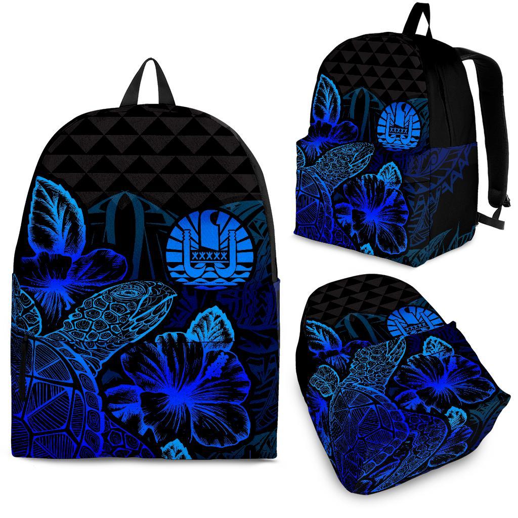 Tahiti Polynesian Backpack Turtle Hibiscus Blue Blue - Polynesian Pride