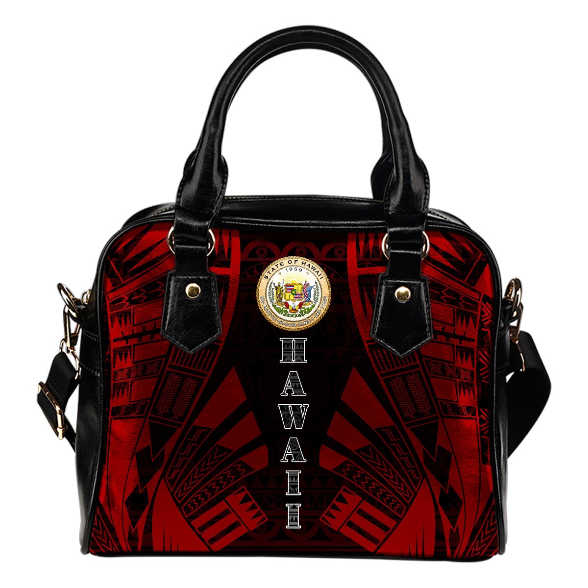 Hawaii Shoulder Handbag - Polynesian Tattoo Red One Size Red - Polynesian Pride