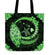 Hawaii Hibiscus Map Hidden Polynesian Green Turtle Tote Bag Tote Bag One Size Green - Polynesian Pride