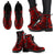 Fiji Leather Boots - Polynesian Tattoo Red - Polynesian Pride