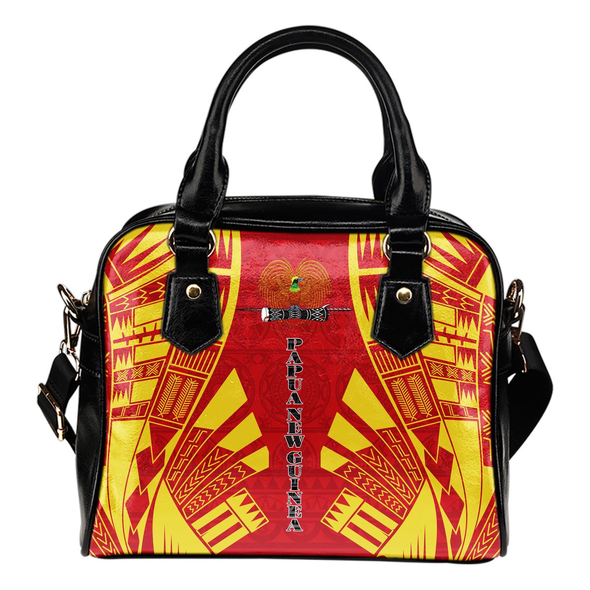 Papua New Guinea Shoulder Handbag - Polynesian Tattoo Flag One Size White - Polynesian Pride