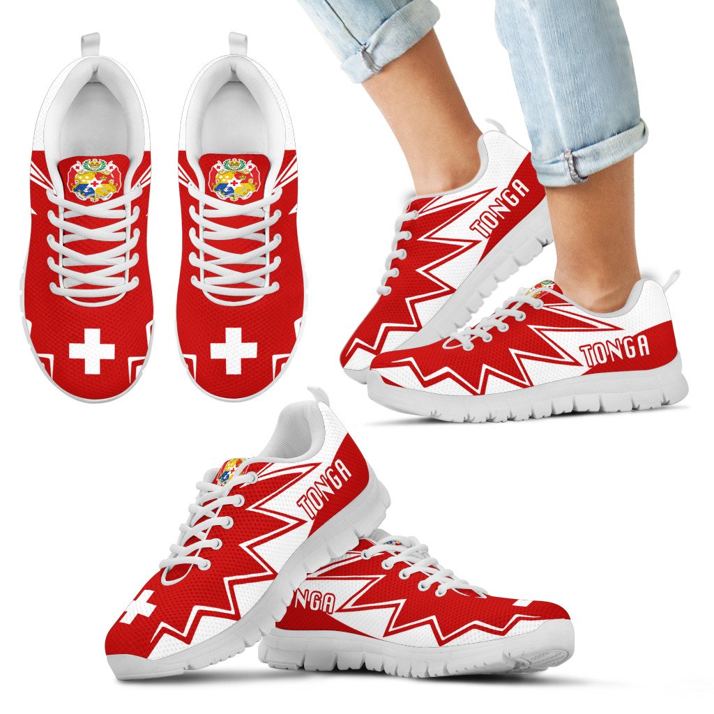 Tonga Sneakers - Tonga Coat Of Arms Thunder Style - Polynesian Pride