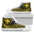 Hawaiian Kanaka State Tattoo Swirly Yellow Polynesian High Top Shoes Womens High Top White - Polynesian Pride