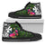 Wallis and Futuna High Top Shoes - Turtle Plumeria Banana Leaf Unisex Black - Polynesian Pride