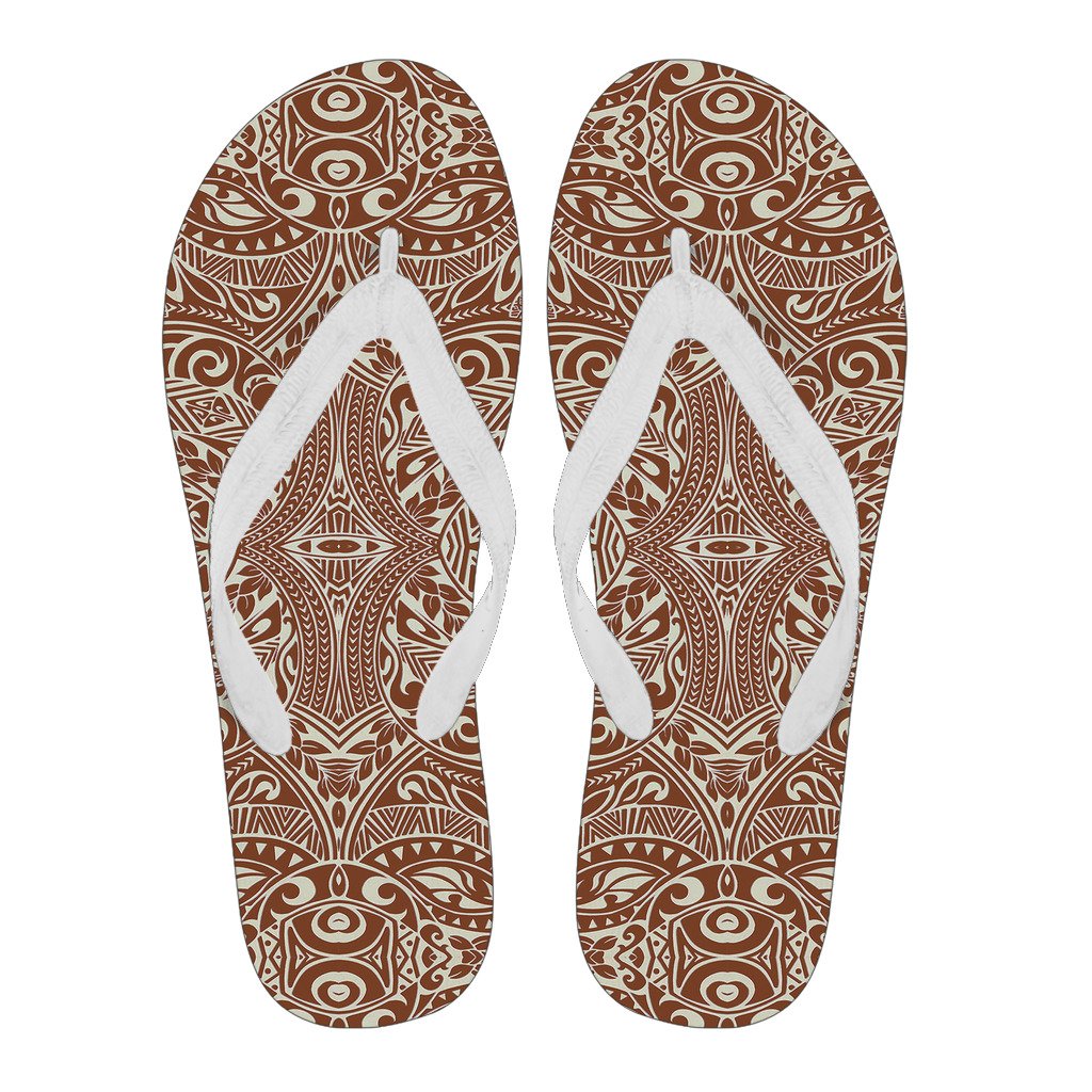 Polynesian Culture Flip Flops Men's Flip Flops - White - 2 - Polynesian Pride