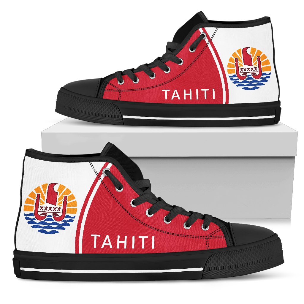 Tahiti High Top Shoes - Curve Version Unisex Black - Polynesian Pride