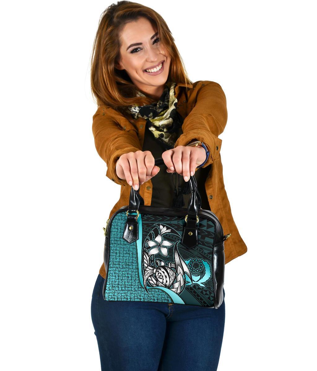 Pohnpei Micronesia Shoulder Handbag Turquoise - Turtle With Hook One Size Turquoise - Polynesian Pride