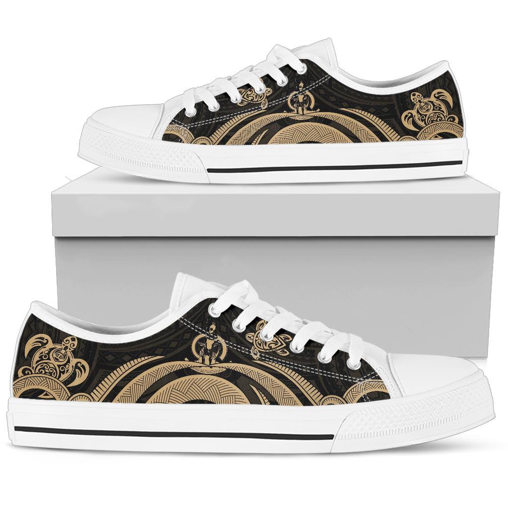 Vanuatu Low Top Canvas Shoes - Gold Tentacle Turtle - Polynesian Pride