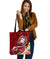 Fiji Tote Bags - Turtle Plumeria (Red) Tote Bag One Size Red - Polynesian Pride