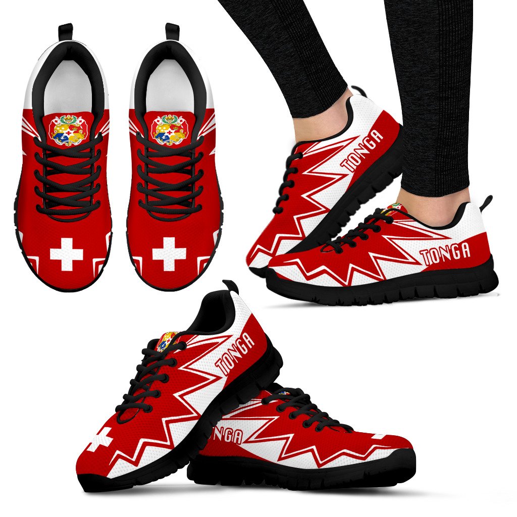 Tonga Sneakers - Tonga Coat Of Arms Thunder Style - Polynesian Pride