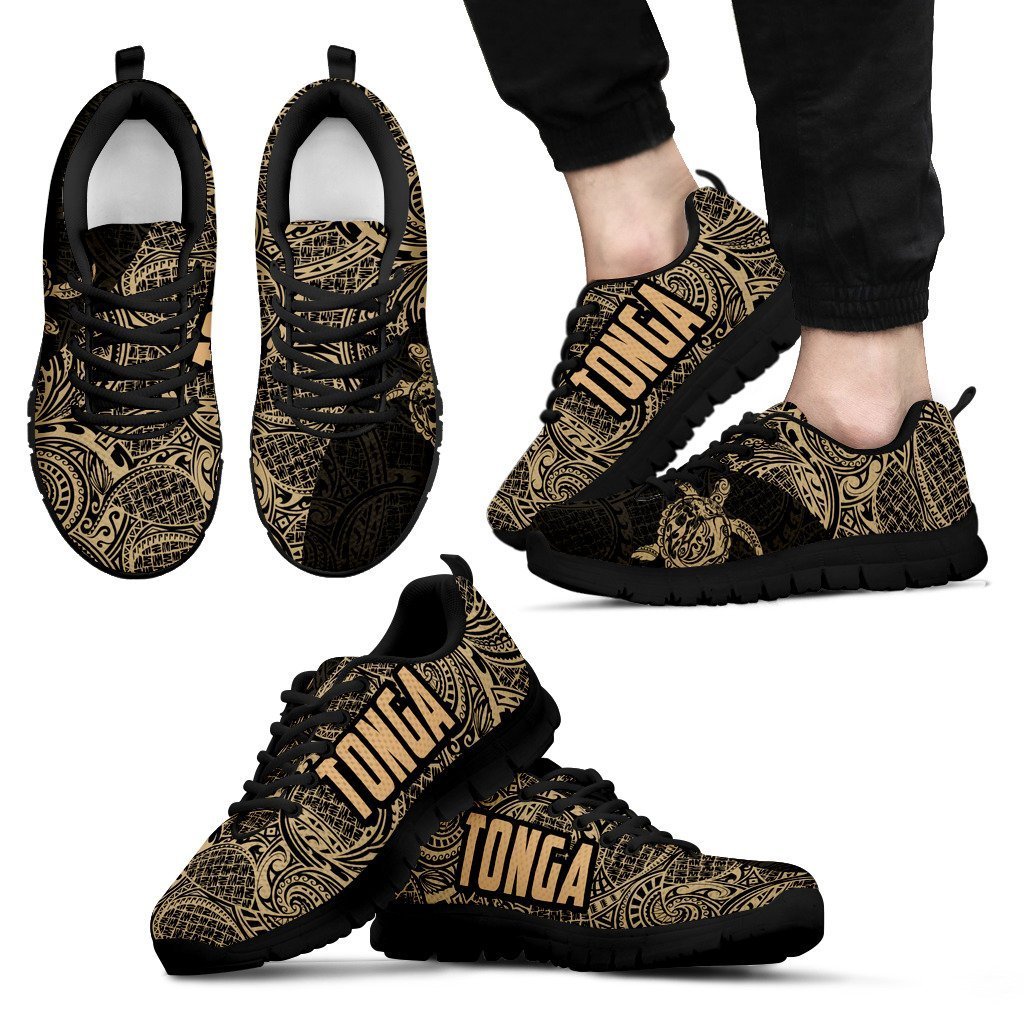 Tonga Shoes - Tonga Sneakers Polynesian Pattern 01 Men's Sneakers - Black - 1 Black - Polynesian Pride