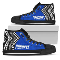 Pohnpei Flag High Top Shoes Micronesian Pattern Unisex White - Polynesian Pride
