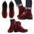 American Samoa Leather Boots - Polynesian Tattoo Red Red - Polynesian Pride