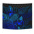 Palau Tapestry - Turtle Hibiscus Pattern Blue - Polynesian Pride