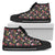 Hawaiian Shoes - Tropical Hibiscus, Strelitzia Palm Leaves High Top Shoes Womens High Top Black - Polynesian Pride