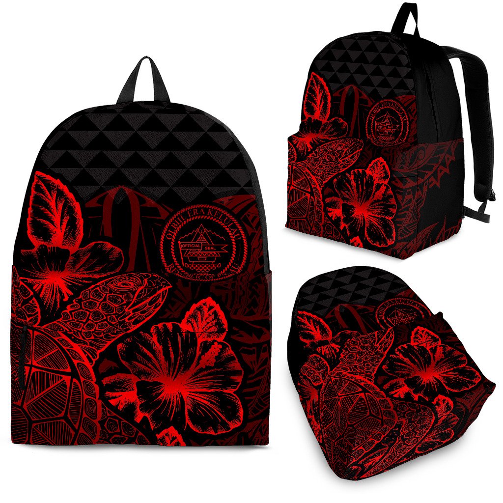 Palau Polynesian Backpack Turtle Hibiscus Red Red - Polynesian Pride