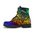 Niue Leather Boots - Rainbow Polynesian Pattern - Polynesian Pride