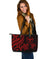 Polynesian Hawaii Large Leather Tote Bag - Red Tentacle Turtle Gold - Polynesian Pride