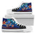 Marshall Islands High Top Shoes Blue - Vintage Tribal Mountain Unisex White - Polynesian Pride