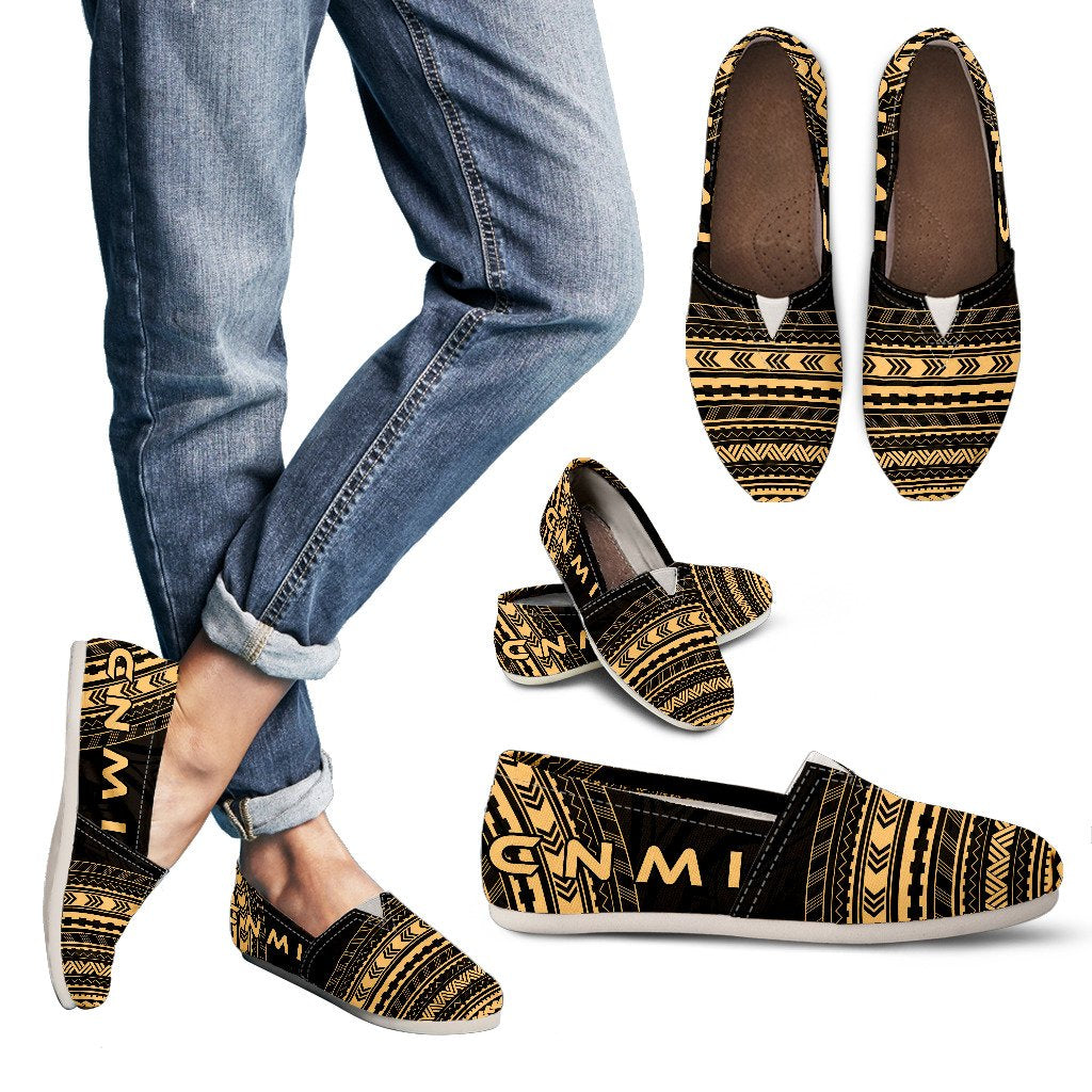 Northern Mariana Islands Casual Shoes - Polynesian Gold Chief Version Women Gold - Polynesian Pride