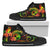 Tonga Polynesian High Top Shoes - Reggae Plumeria Unisex Black - Polynesian Pride