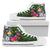 Nauru High Top Shoes - Turtle Plumeria Banana Leaf Crest Unisex White - Polynesian Pride