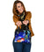 Samoa Shoulder Handbag - Humpback Whale with Tropical Flowers (Blue) - Polynesian Pride