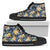 Hawaiian Shoes - Vintage Floral High Top Shoes Womens High Top Black - Polynesian Pride