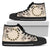 Cook Islands High Top Shoe Top Shoes - The Beige Hibiscus Mens High Top - Black US5 (EU38) Beige - Polynesian Pride