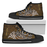 Pohnpei Custom Personalised High Top Shoes - Polynesian Boar Tusk - Polynesian Pride