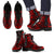 Gambier Islands Leather Boots - Polynesian Tattoo Red Red - Polynesian Pride