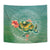 Hibiscus Turtle Swimming Tapestry Wall Tapestry Green - Polynesian Pride